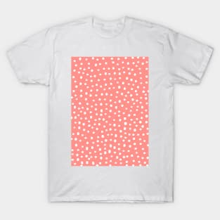 Coral and White Spotty T-Shirt